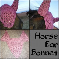 Crocheted Horse Ear Bonnet - Purple
